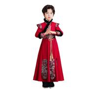Uplateng Boys' Hanfu Children's Chinese Traditional Ethnic Tang Suit Winter Thickened Chinese Ancient Robe Performance Cosplay Costume 110-160 (red,120)