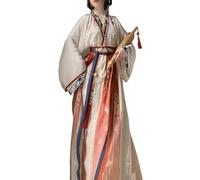 Uplateng Hanfu Women Chinese Traditional Cosplay Fairy Costume Ancient Song Dynasty Dress Outfit Dance Plus Size XL 70Kg (Pink,XS)