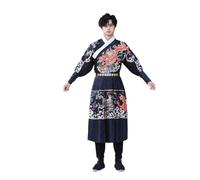 Uplateng Men's Vintage Hanfu Ming Dynasty Feiyu Suit Chinese Ancient Brocade Cosplay Costume Hanfu Traditional Dragon Hanfu Robe S-3XL (Navy Blue,M)