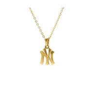 Uplift Us Marketplace New York Necklace 18K Gold Plated Stainless Steel Pendant Necklace Link Chain NY Pendant High Polished Finish Gift Idea, Unisex Adult Child, No Gemstone, Stainless Steel, No
