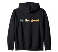 Uplifting Be The Good Retro Distressed Colorful Vintage Zip Hoodie