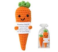 Uplifting Handcrafted Carrot Gift,Knitted Motivational Doll with Inspirational Card,Perfect Good Luck Present for Teacher's Day,Emotional Support Cro/chet,Emotional Support & Positive Affirmation