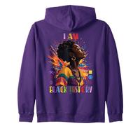 Uplifting "I am Black History" inspirational girlfriend Zip Hoodie