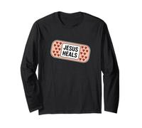 Uplifting Jesus Heals Bandage with Hearts Long Sleeve T-Shirt
