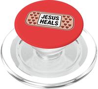 Uplifting Jesus Heals Bandage with Hearts PopSockets PopGrip for MagSafe
