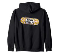 Uplifting Jesus Heals Bandage with Smilies Zip Hoodie