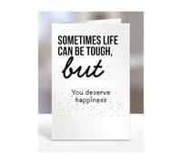 Uplifting, Positive, Cheerful, Thoughtful Card Gifts for Men, Women, Presents for Friends, Relatives, Colleagues, Cheer someone up, You deserve happiness, A5-321d_75