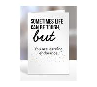 Uplifting, Positive, Cheerful, Thoughtful Card Gifts for Men, Women, Presents for Friends, Relatives, Colleagues, Cheer someone up, You are learning endurance, A5-321d_40