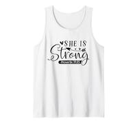 Uplifting She is Strong Women - Bible Verse Christian Faith Tank Top