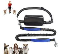 Upliftjoys Dog Leash, Upliftjoys Hands Free Dog Leash with Zipper Pouch, Dual Padded Handles Waist Leashes for Walking, Retractable Dogs Leashes for Small&Large Dogs (Blue,Single Cord)