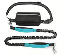 Upliftjoys Dog Leash, Upliftjoys Hands Free Dog Leash with Zipper Pouch, Dual Padded Handles Waist Leashes for Dogs Walking, Retractable Adjustable, Reflective Design (Sky Blue,Single Rope)