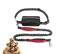 Upliftjoys Dog Leash,Upliftjoys Hands Free Dog Leash With Zipper Pouch,Dual Padded Handles Waist Leas Hes,Retractable Adjustable Bungee Waist For Small&Large Do Gs,Shock-Absorbing Bungee (Red)