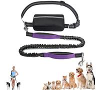 Upliftjoys Dog Leash, Upliftjoys Hands Free Dog Leash with Zipper Pouch, Retractable Dogs Leashes, Adjustable Dual Padded Handles, and Reflective Design (Purple-Single)