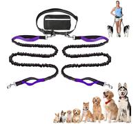 Upliftjoys Hands-Free Dog Leash,5.5 Ft Upliftjoys Dog Leash with Zipper Pouch,Retractable Hands Free Dogs Leashs with Zipper Pouch,for Dogs Walking (Purple,Double rope)
