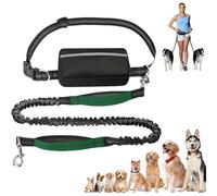 Upliftjoys Hands-Free Dog Leash,5.5 Ft Upliftjoys Dog Leash with Zipper Pouch,Retractable Hands Free Dogs Leashs with Zipper Pouch,for Dogs Walking (Green,Single rope)