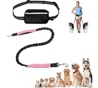 Upliftjoys Hands-Free Dog Leash,5.5 Ft Upliftjoys Dog Leash with Zipper Pouch,Retractable Hands Free Dogs Leashs with Zipper Pouch,for Dogs Walking (Pink,Single rope)