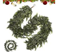Upliftjoysq Artificial Cedar Garlands, Characterh 6 Ft Artificial Cedar Garlands, Real Touch Christmas Garland, Christmas Decorations Outdoor (6FT 30Leaves)