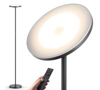 Uplighter LED Floor Lamps for Living Room, 36W Super Bright Torchiere Standing Lamp with Remote, Touch Control, 69" Dimmable Modern Tall Lamps with Memory & 1H Timer for Bedroom Office Corner, Black