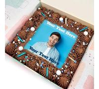 Upload Photo & Text on Blue Brookies | Letterbox Friendly Brookie | Irresistibly Brownie & Cookie Combination | Great Tasting Gifts For Him Or Her | Perfect For Birthdays, Celebrations Or Any Event