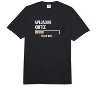 Uploading Coffee First | Nerdy Programmers Caffeine Pun Comfort Colors Adult Heavyweight T-Shirt