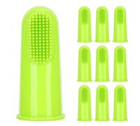 Uplory 10PCS Dog Toothbrush, Dog Toothbrush Finger Silicone Soft, Dog Tooth Brush Green for Cleaning the Teeth of Cats and Dogs
