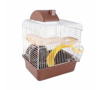 Uplory 2 Tier Hamster Cage, Large Space High Chassis Design Hamster Habitat Cage Rat House and Habitats 2 Storey Design for Pet Hamster Small Animals (Coffee)