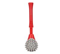 Uplory Durable Silicone Massage Hamme,2 Soft Heads Retractable Flexible Handle Large Area Portable Silicone Manual Massage Hammer Stick (Red)
