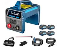 UPLTOE Cordless Welding Machine Battery Powered Portable,Welder + battery+ charger,LED Display,Adjustable current,Hot Start Portable Stick Core Welder,for Outdoor Metal Repair. 4batteries