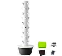 UPLTOE Hydroponic Tower Indoor/Outdoor Smart Garden,Hydroponic Germination Kit for Gardening Lover,With Pump,With Seedling Tray Planting Cotton,For Balconies,Courtyards. Black-9layers