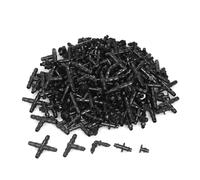 Upluckey 200 Pcs Drip Irrigation Fitting Kit, 1/4 Inch Barbed Connectors | 20 4-Way Couplings, 20 Elbows, 80 Straight Barbs, 20 End Plugs, 60 Tees, PVC, For Garden Lawn, No Glue Tools Clamps Required