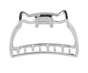 Upluckey Metal Hair Claw Clip, Strong Hold Cat Shape Jaw Clip, Silver | Zinc Alloy Build, 4 X 2.5 Cm, Long Thin Or Thick Hair, Wide Open Design, Daily Wear, Parties, Ceremonies, Birthdays, Banquets