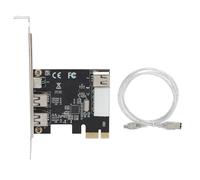 Upluckey PCI-E 1394 FireWire Capture Card, 3 Port DV HDV Adapter | Via Chip, Dual Chip, Hot Swappable, OHCI 1.1, 100/200/400 Mbps, 2x6 Pin 1x4 Pin, Win Me To Win 10, PCI-E 1X-16X, 1440x1080 HD