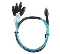 Upluckey SFF-8654 to 4x SATA Cable, 12Gbps MINI SAS 38Pin Server Data Cable | Copper Conductor, 0.5m Length, 4 Channel Signal, SATA Drive Compatibility, PC Mainframe Use, Storage Scalability