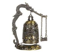 Upluckey Temple Brass Copper Dragon Bell Clock Carved Statue Lotus Buddha Buddhism Arts Statue Clock Home Decorative Crafts