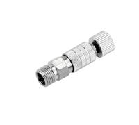 Upluckey Universal Airbrush Quick Coupler, 1/8" Male to Female Fitting | Metal Construction, Silver Finish, Swivel Design, Quick Release, Auto Shut-Off, For Model Air Pump & Airbrush, 38mm Length