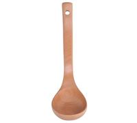 Upluckey Wooden Soup Spoon, Long Handle Solid Wood with Hanging Hole | Smooth Polished Surface, No Harmful Coating, Will Not Turn Hot Like Silicone, 27.5x7.5cm, 100g, Wall Mount Storage