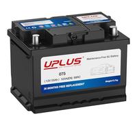 UPLUS 075 Car Battery, 12V 55Ah Maintenance Free Automotive Battery, 520A 88RC, for standard non-start-stop vehicles, Left: - Right: +, 242L x 175W x 175H(mm)