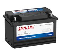UPLUS 096 100 Car Battery, 12V 60Ah 520A 98RC, Maintenance Free Automotive Battery, for standard non-start-stop vehicles, Left: - Right: +, 276 x 174 x 174 mm