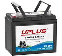 UPLUS 12V 330A CCA Riding Lawn Mower Battery 896 U1, Maintenance-Free | Terminal:(+,-), 195L x 125W x176H(mm), for garden tractors, ride-on mowers, John Deere, Countax, Cub Cadet, MTD, Hayter