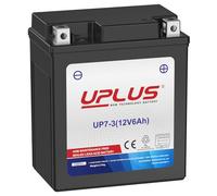 UPLUS 12V 6Ah 100A CCA Motorcycle Battery UP7-3, Replaces TX7L-BS,TZ8V | 113L×70W×130H(mm), Terminal: -(L) +(R), Maintenance-Free, for scooter, snowmobile, ATV. Please check size
