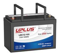 UPLUS Hybrid Gel Deep Cycle Leisure Battery,12V 105Ah (100Ah) AGM-Maintenance Free SLA Batteries, 2000 Cycles, for Solar, RV, Backup, Trolling Motor, Marine and Off-Grid System, LDC12-105 GROUP 27