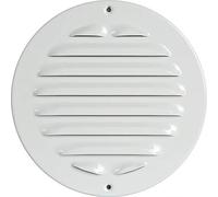 Upmann Weather Protection Grille, Screw-on, Round, 150 mm, Aluminium, White