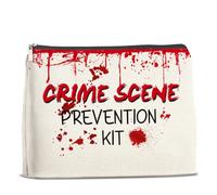 UPNEGE Funny Crime Scene Prevention Kit Makeup Bag Gifts for Women Crime Show Lover Period Pouch Tampon Case Cosmetic Bag Zipper Pouch Travel