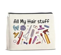 UPNEGE Hairstylist Gifts Makeup Bag Gifts for Women, Gift for Hairdresser Hair Stylist All My Hair Stuff Cosmetic Bag Zipper Makeup Pouch