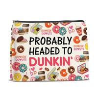 UPNEGE Probably Headed Makeup Bag Gifts for Women Donut Lover Coffee Refreshment Merch Cosmetic Bag Zipper Pouch