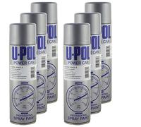 UPOL U-POL Power Can 500ml Steel Wheels Metallic Aerosol Spray Paint X6 Pack