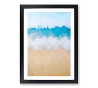 Upon a Beach in Tarragona Spain in Abstract Framed Print | A2 Black Framed Wall Art | Ready to Hang | Abstract Beach Picture | Living Room Bedroom Lounge Office