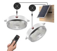 UPONUN Solar Ceiling Light Motion Sensor 2 Pack, Dimmable 6000K/4000K/3200K Solar Shed Light with On Off Switch & Remote, Daytime & Night Barn Lights Indoor & Outdoor for Porch Patio Stable Gazebo