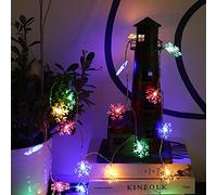 Uposao 1.5 m 10 LED Snowflake Fairy Lights, LED Light Curtain Lights, Battery Operated Colourful Christmas Decoration Lights for Weddings, Birthday Parties, Garden, Bedroom, Indoor and Outdoor Use