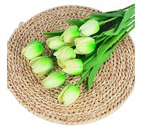 Uposao 10Pcs Artificial Flowers Tulips Real Touch Tulips Wedding Bouquets Tulips Flowers for Home Garden Wedding Party Indoor Outdoor Decoration